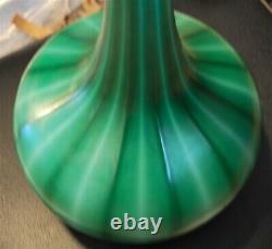 GIANT 18 DURAND Glass Green Ribbed Optic Genie Bottle