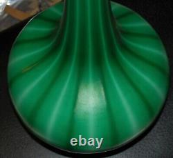 GIANT 18 DURAND Glass Green Ribbed Optic Genie Bottle