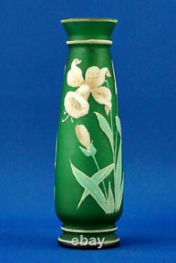 GLASS VASE France end 1800 1900 Art Nouveau Lily Flowers Gallè Daum Legras style
