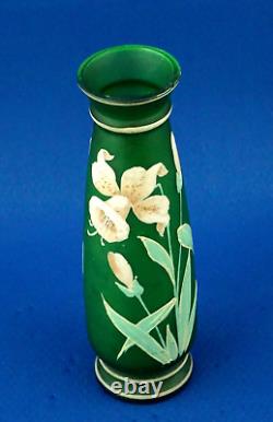 GLASS VASE France end 1800 1900 Art Nouveau Lily Flowers Gallè Daum Legras style