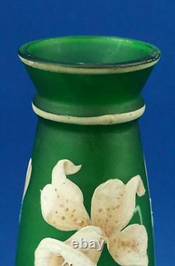 GLASS VASE France end 1800 1900 Art Nouveau Lily Flowers Gallè Daum Legras style