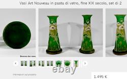 GLASS VASE France end 1800 1900 Art Nouveau Lily Flowers Gallè Daum Legras style