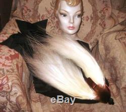 GRAND Antique 1910 Gigantic BIRD OF PARADISE Plumes Hat w French Silk Bow Buckle