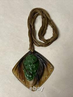 Gabriel Argy Rousseau Pate De Verre Glass Pendant Pine Cone Art Deco Nouveau