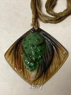 Gabriel Argy Rousseau Pate De Verre Glass Pendant Pine Cone Art Deco Nouveau