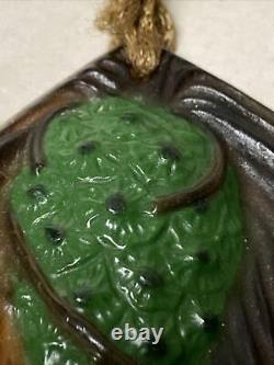 Gabriel Argy Rousseau Pate De Verre Glass Pendant Pine Cone Art Deco Nouveau