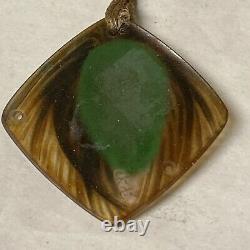 Gabriel Argy Rousseau Pate De Verre Glass Pendant Pine Cone Art Deco Nouveau