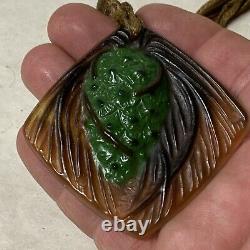 Gabriel Argy Rousseau Pate De Verre Glass Pendant Pine Cone Art Deco Nouveau