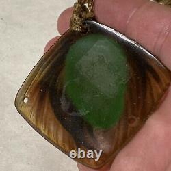 Gabriel Argy Rousseau Pate De Verre Glass Pendant Pine Cone Art Deco Nouveau