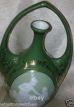 Gebruder Heubach Schutz Marke Pate-sur-pate Cameo Vase 7 Art Nouveau Germany