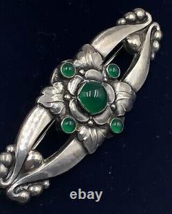 Georg Jensen Early Outstanding Art Nouveau Sterling Silver Flower Brooch Signed