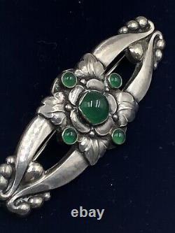 Georg Jensen Early Outstanding Art Nouveau Sterling Silver Flower Brooch Signed