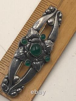 Georg Jensen Early Outstanding Art Nouveau Sterling Silver Flower Brooch Signed