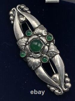 Georg Jensen Early Outstanding Art Nouveau Sterling Silver Flower Brooch Signed