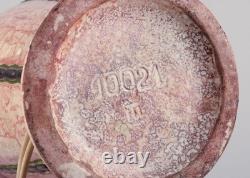 German ceramicist. Art Nouveau table lamp in in light and brown-green tones