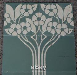 Germany Villeroy & Boch Antique Art Nouveau Majolica 10 Tile Set C1900
