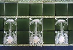 Germany Villeroy & Boch Antique Art Nouveau Majolica 54-set Tile C1900