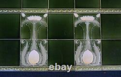 Germany Villeroy & Boch Antique Art Nouveau Majolica 54-set Tile C1900