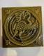 Giliot & Cie Green Prancing Stork Ceramic Antique Art Nouveau Belgian Tile C1900