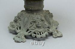 Glasbowle Art Nouveau Eagle On Lid Green Glas Um 1900