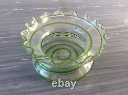 Glass Vase Stuart and Sons Stourbridge Green Trailed circa 1890