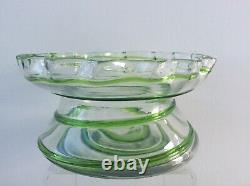 Glass Vase Stuart and Sons Stourbridge Green Trailed circa 1890