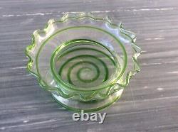 Glass Vase Stuart and Sons Stourbridge Green Trailed circa 1890