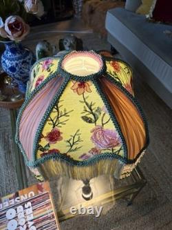 Glinda 14 Handmade Beaded Silk Art Nouveau Lampshade Satin, Lace. Chiffon