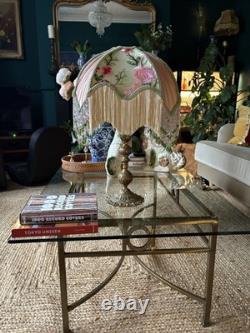 Glinda 14 Handmade Beaded Silk Art Nouveau Lampshade Satin, Lace. Chiffon