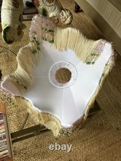 Glinda 14 Handmade Beaded Silk Art Nouveau Lampshade Satin, Lace. Chiffon