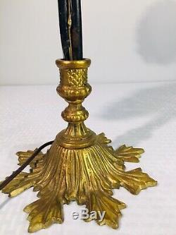 Gorgeous ART NOUVEAU LAMP 3 CZECH Glass GRAPE CLUSTER SHADES Antique Works