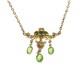 Gorgeous Antique Czech Art Nouveau Green Glass Lavalier Necklace