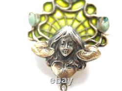 Great Art Nouveau Brooch Meyle & Mayer 1900/10 Fensteremaille Silver