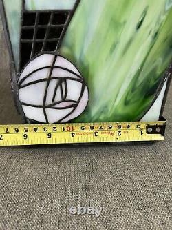 Green And Pink Art Nouveau Tiffany Style Square Lantern Lamp Light Shade Fitting