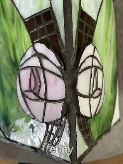 Green And Pink Art Nouveau Tiffany Style Square Lantern Lamp Light Shade Fitting