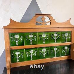 Green Art Nouveau Vanity Washstand Sideboard