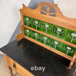 Green Art Nouveau Vanity Washstand Sideboard