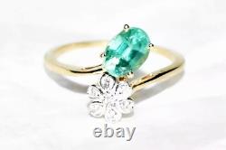 Green Kyanite Ring 9ct Gold Ring Art Nouveau Daisy Flower L/6 Mint Kyanite