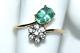 Green Kyanite Ring 9ct Gold Ring Art Nouveau Daisy Flower L/6 Mint Kyanite Sale