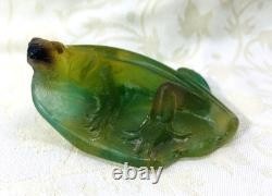 Green Lizard Daum Paperweight Cameo Glass Art Nouveau Glass Paste