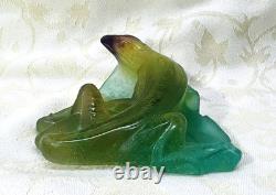 Green Lizard Daum Paperweight Cameo Glass Art Nouveau Glass Paste