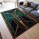 Green Rug, Art Nouveau Rug, Modern Home Rug, Minimalist Decor, Art Deco Design