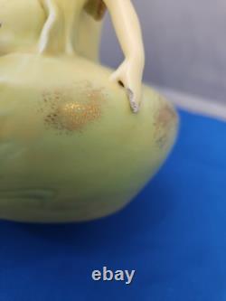Green Vintage Art Deco/art Nouveau Vase With Maiden