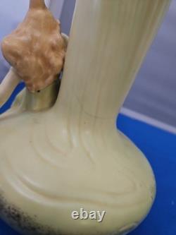 Green Vintage Art Deco/art Nouveau Vase With Maiden