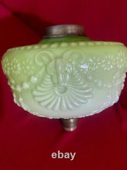 Green antique opaline green art nouveau oil lamp font