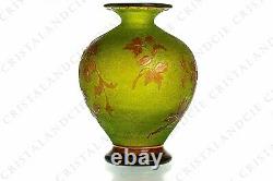Green art nouveau vase by saint-louis. Green art nouveau vase by st. Louis