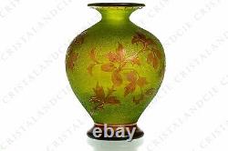 Green art nouveau vase by saint-louis. Green art nouveau vase by st. Louis