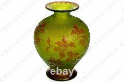 Green art nouveau vase by saint-louis. Green art nouveau vase by st. Louis