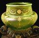 Huge Bohemian Loetz Green Iridescent Dek I/439 Art Nouveau Glass Bowl Vase