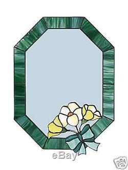 Hand Made Art Nouveau Stained Glass Wall Mirror
